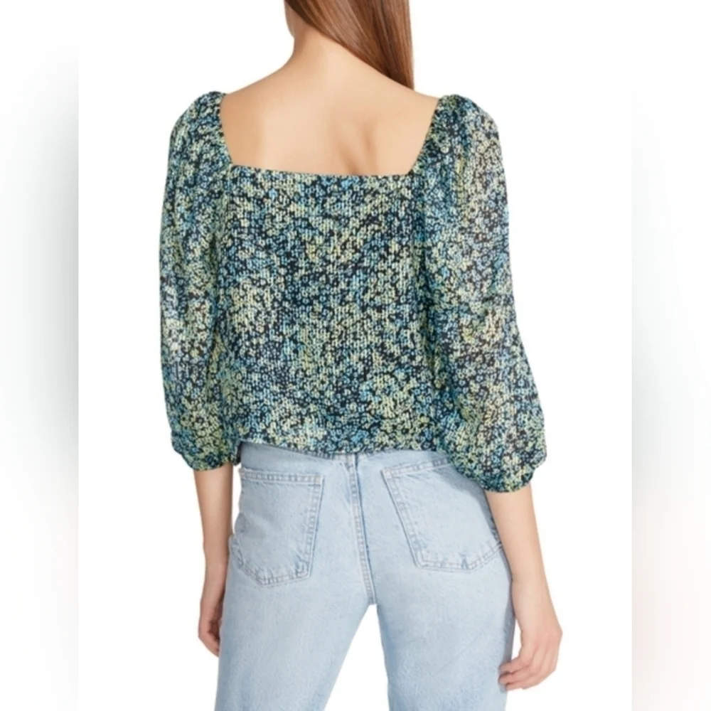 Steve Madden Stevie Top In Black Multicolor Women's Size Medium V-neckline